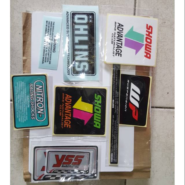 Stiker shock motor stiker ohlins yss showa nitron dan wp