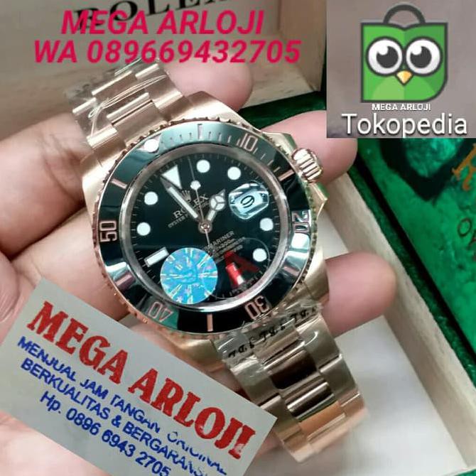 Super Sale JAM TANGAN COWOK PRIA ROLEX SUBMARINER ROSEGOLD HITAM SUPER GRADE AAA Ready Stock
