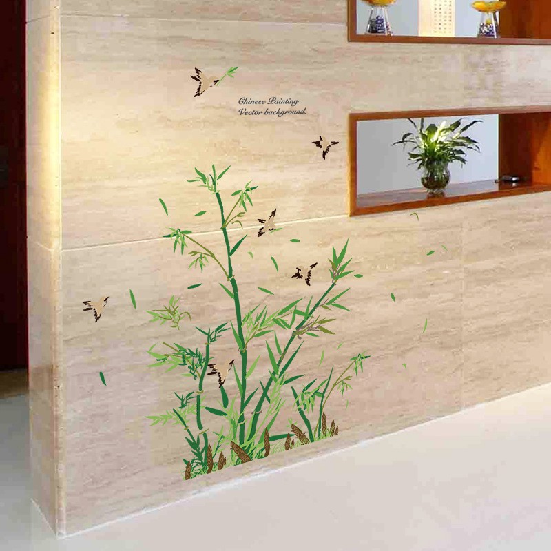 Reliza Wall Sticker Bamboo N Bird Bambu Hijau Stiker Dinding LDR7202