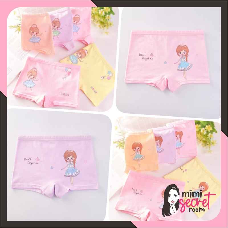 ❤ MIMI ❤ Celana dalam anak perempuan Boxer Motif Girl Face Princess Fairy Kartun IMPORT Murah