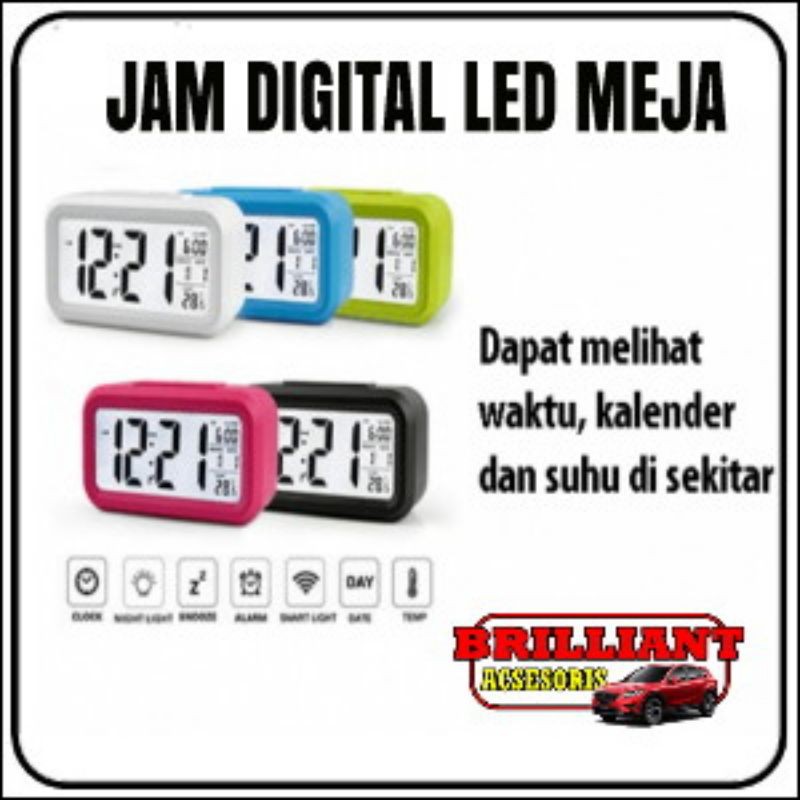 Jam Meja Digital Led + Alarm