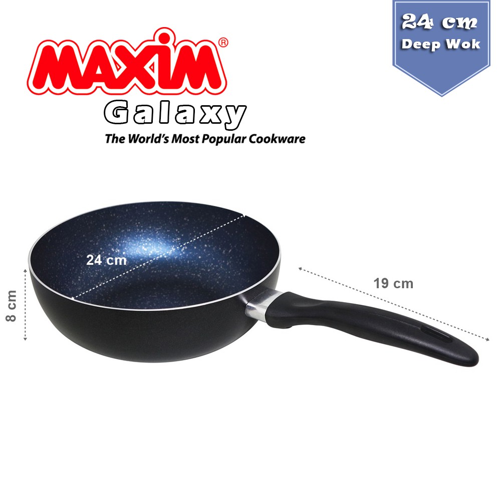 Maxim Wajan Galaxy Deep Wok 24 cm - Penggorengan Anti Lengket