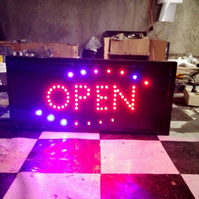 Led sign / tulisan lampu led open
