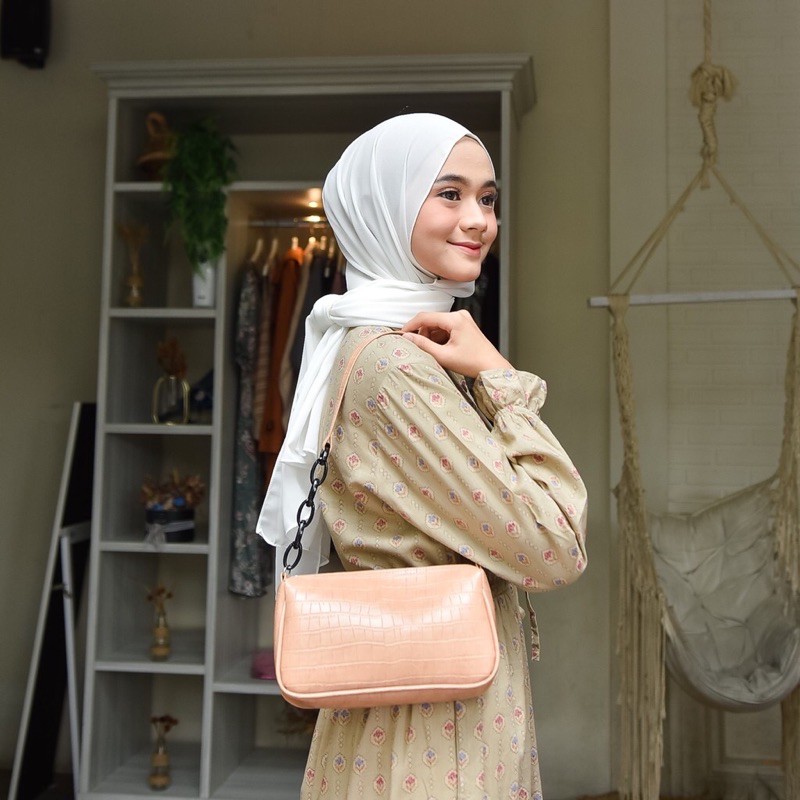 Nancyi Zanetti Croco Shoulder Bag