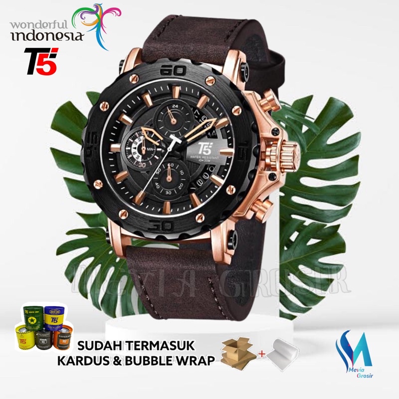 JAM TANGAN PRIA T5 H 3641 H3641G 3641 T5 ORIGINAL 100% CHRONOGRAPH TAHAN AIR BERGARANSI FREE TIN BOX