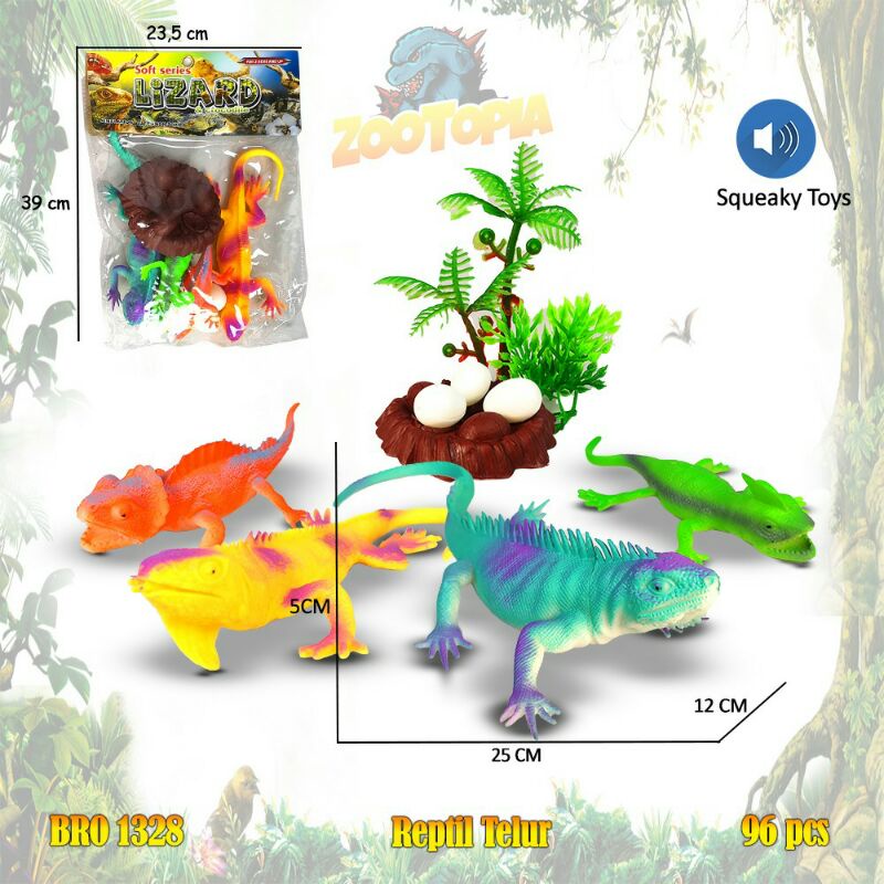 Promo Mainan Main Hewan Reptil Kadal Iguana Karet Binatang Mainan Anak Bayi Edukatif Hobi Koleksi ZO