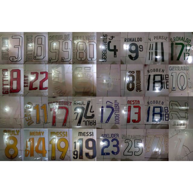 Terbaru Remake Font Nameset Retro Jadul Printing Jersey Baju Bola |