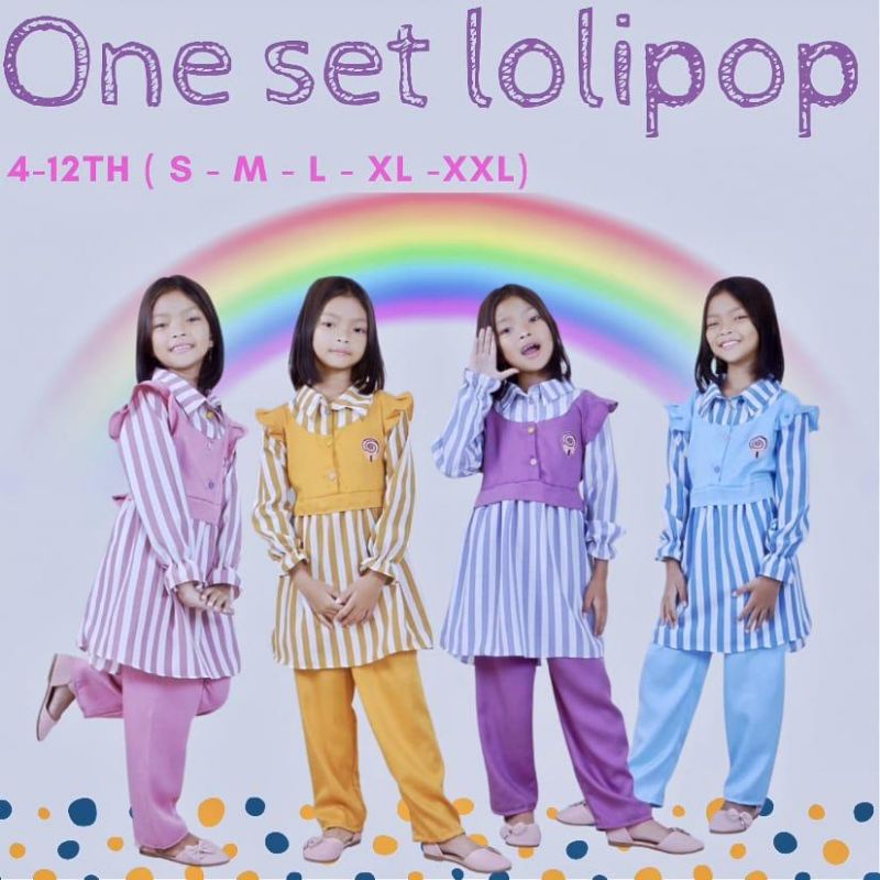 SETELAN BAJU MUSLIM ANAK | ONESET LOLIPOP