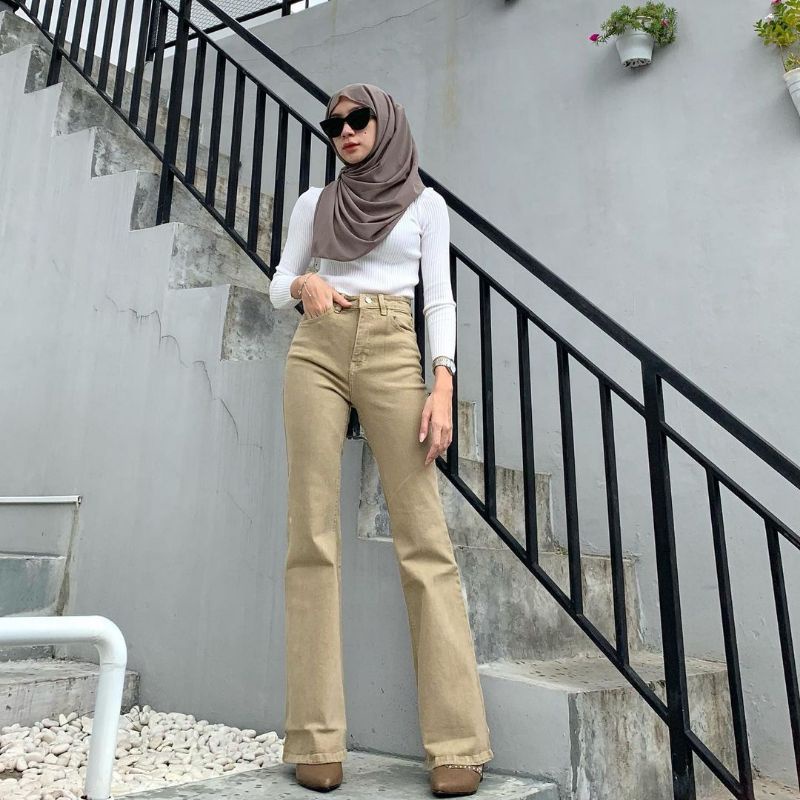 Celana Jeans Cutbray Wanita loose