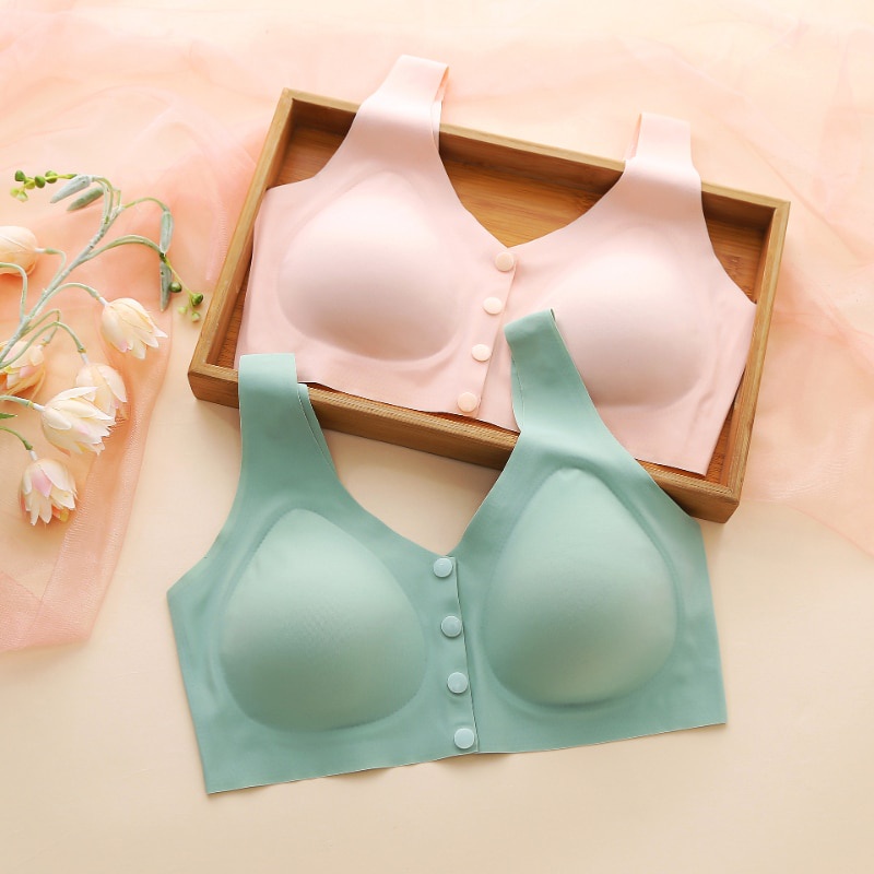 KINDSTORE❤ | NURSING Bra dengan Ukuran Besar Bantalan Spons Silikon menyusui BUTTON