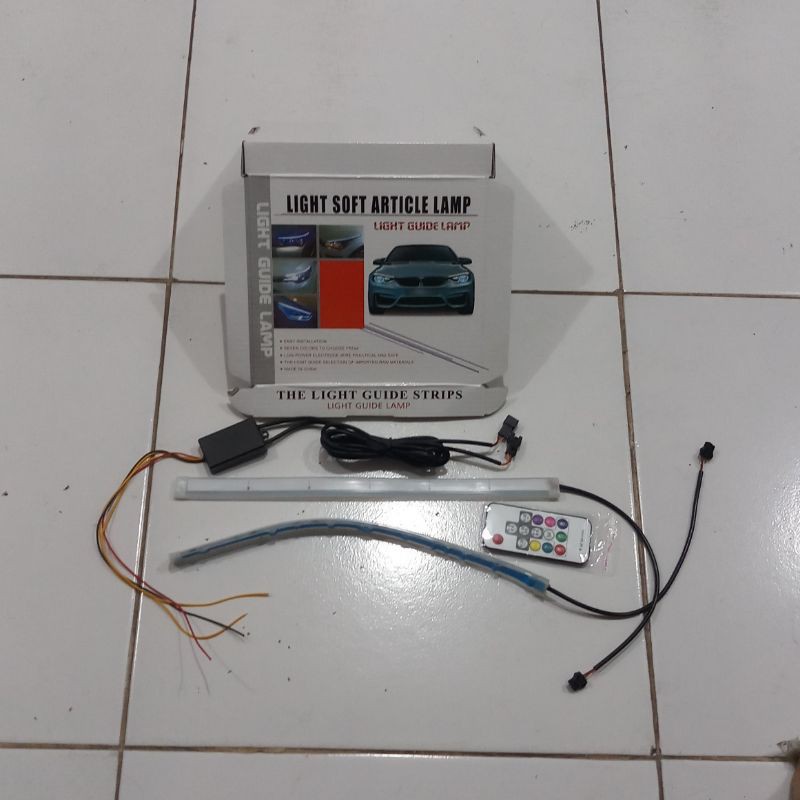 lampu alis led drl 30cm remot 8warna lampu fleksibel slim running sein alis lampu