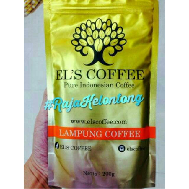 

Kopi Lampung EL'S COFFEE Gold Els Bubuk Pure Asli kemasan 200 gram