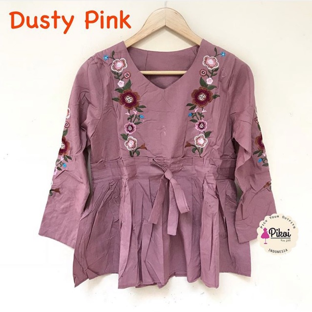 Baju putih bordir / blouse bordir cantik / blouse katun murah / lengan panjang / baju bohemian /1865