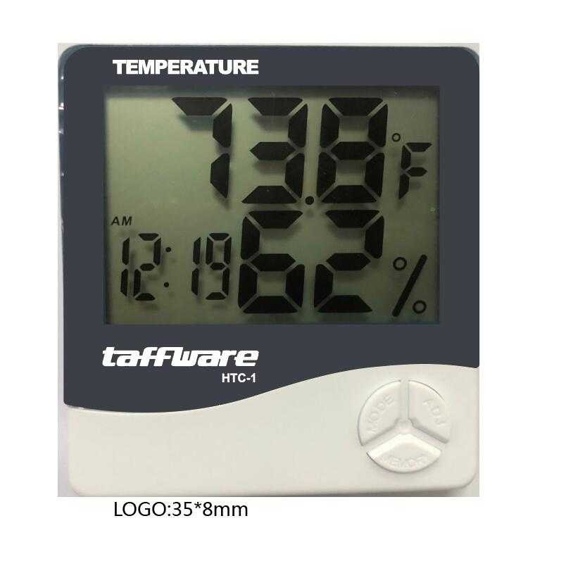 Bayar Ditempat Taffware Digital Temperature Humidity Meter + Clock Calender - HTC-1