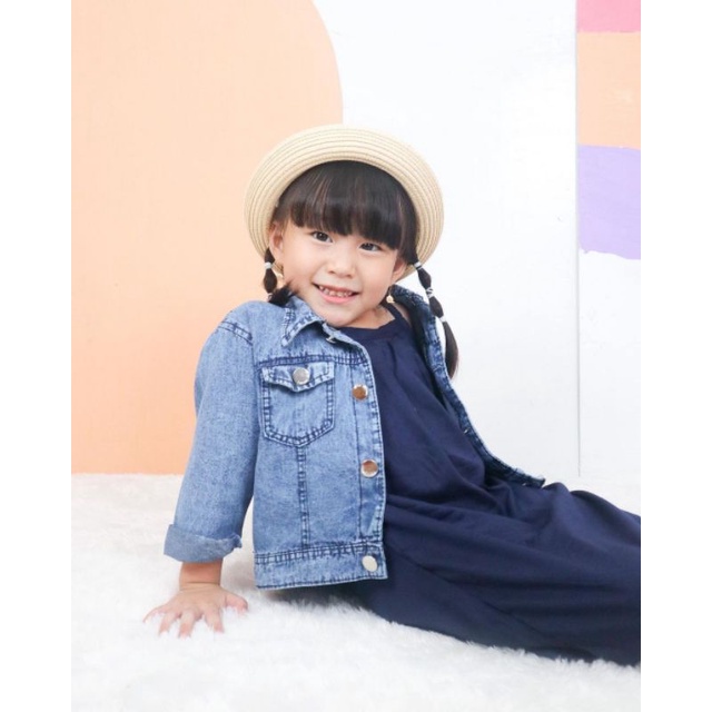 Jacket Jeans Anak Perempuan dan Laki Laki Bahan Jeans Denim Tebal