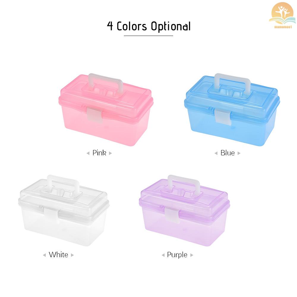 Clear Plastic Art Storage Box Watercolor Oil Painting Supplies Multipurpose Case Portable for Artists Students