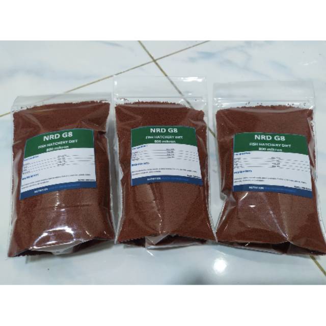 PELET NRD G8 / 800 MIKRON 200 GR by INVE / PELET IKAN / MAKANAN CUPANG DEWASA