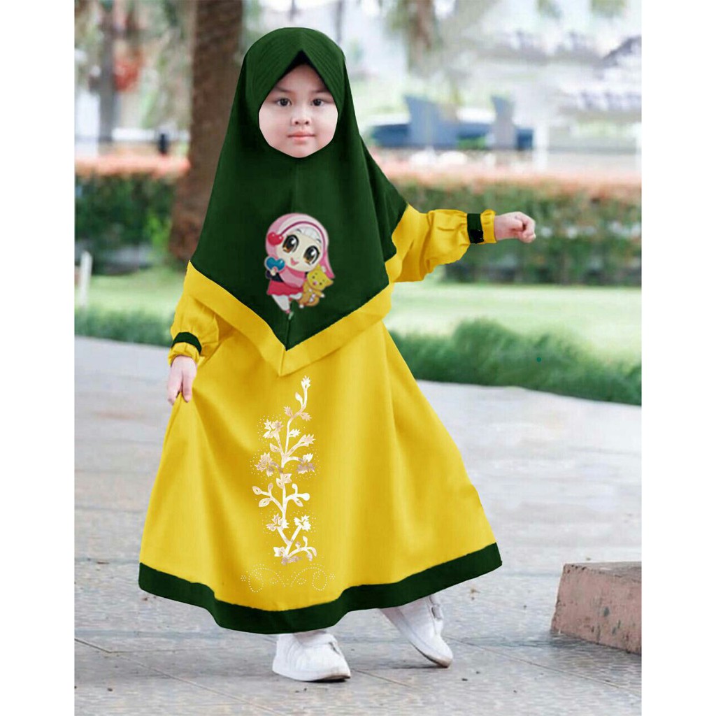 HOPYLOVY - Gamis Anak Perempuan Lampu LED bahan Baloteli Amira Kids