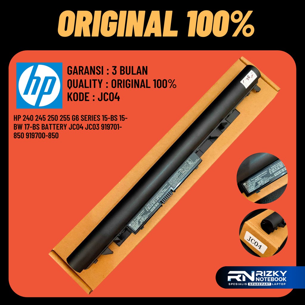 Original Baterai Batre Batrai HP 240 245 250 255 G6 JC04 JC03 HSTNN-LB7W 14bw 14-Bw 14-bs 15-Bs