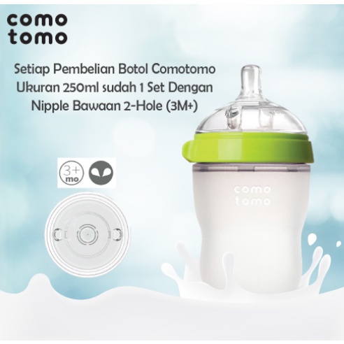 Comotomo Baby Bottle Anti kolik 250ml Single Pack / Botol Susu Bayi