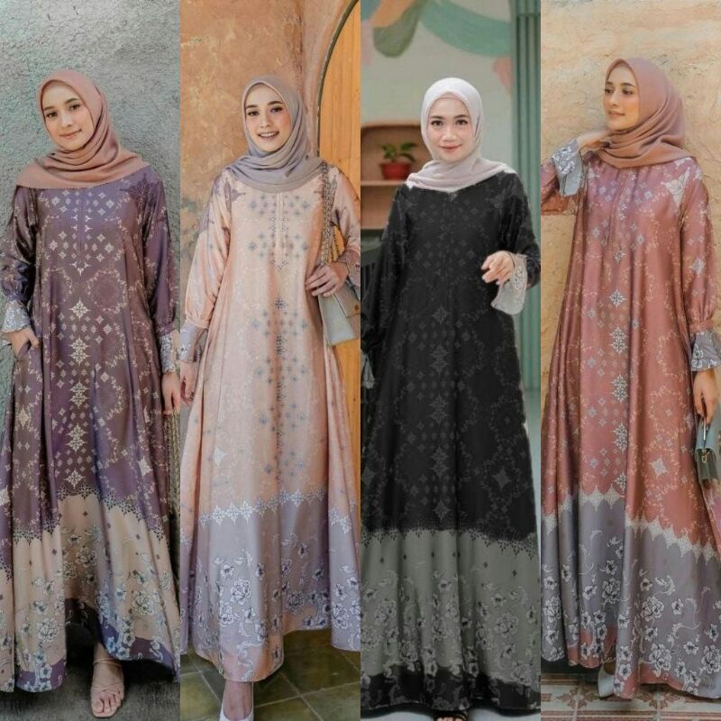 Baju wanita Gamis katun maxmara lux baju gamis premium terlaris