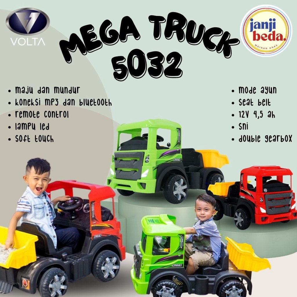 Mainan Truk Pasir Anak Maenan Mobil Aki Mega Truck Volta 5032 - MEGATRUCK