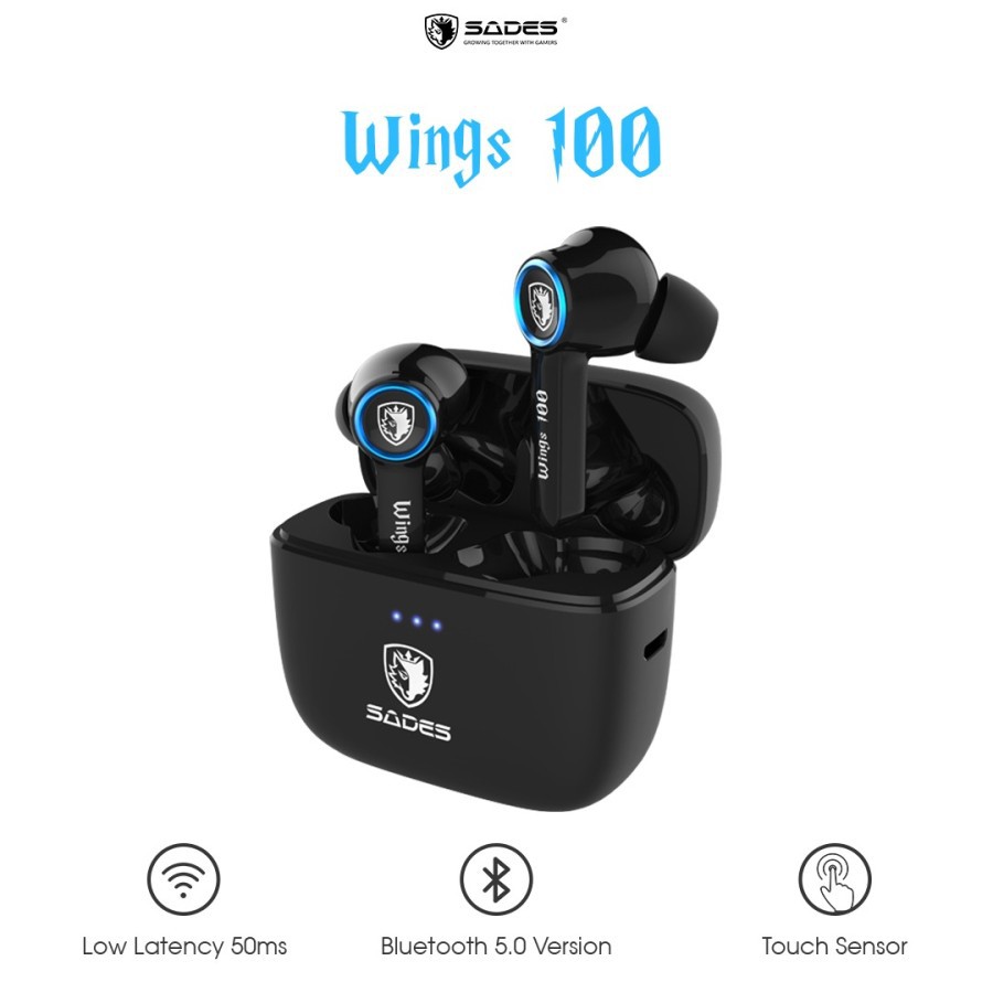 SADES EARPHONES GAMING TRUE WIRELESS WINGS 100