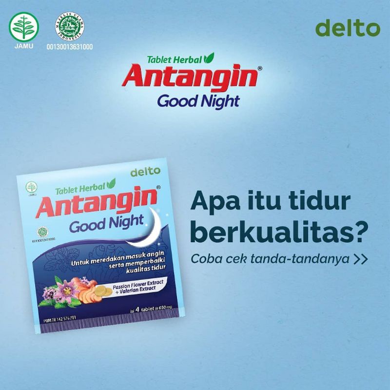 Antangin good night isi 4 tablet herbal obat tidur