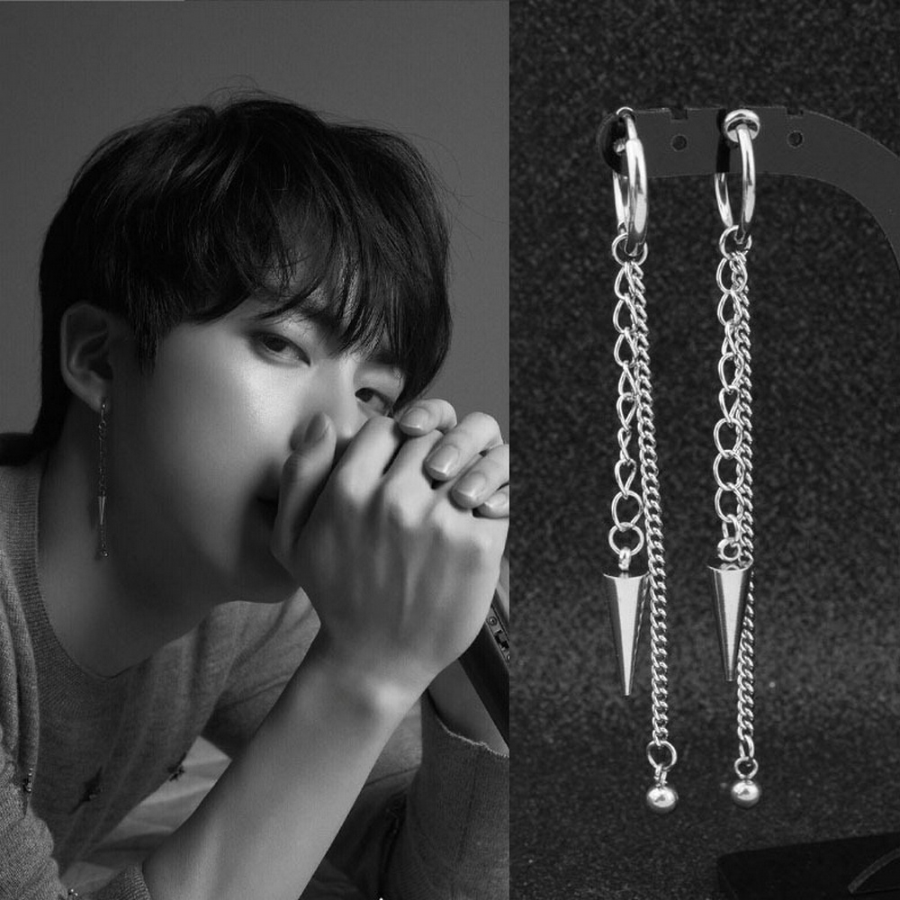 【TERSEDIA &amp; COD】Kpop BTS V Earring Bangtan Boys JIN SUGA Jimin Tassel Long Chain Earring Jewelry