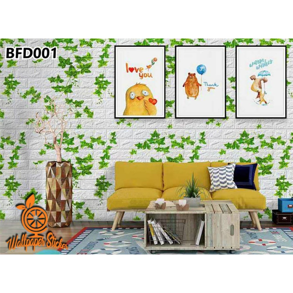 Wallpaper 3D Foam Modern Wallpaper Timbul Wallfoam Dinding Batu Bata Brickfoam Tebal Ukuran 38 x 70cm Elegant GOSHOP88