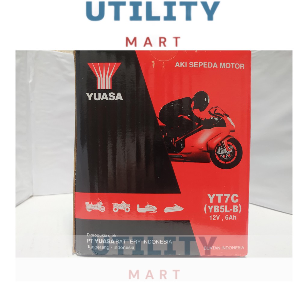 AKI KERING YUASA YT7C 12V 6AH MOTOR ASTREA,SUPRA, JUPITER,KAZE,VEGA R GRAND