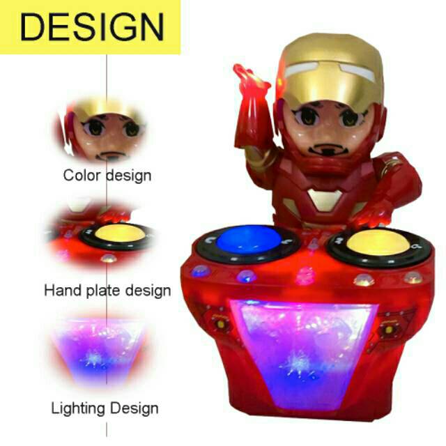 Mainan Robot Dance DJ Ironman Dengan Musik Dan Lampu