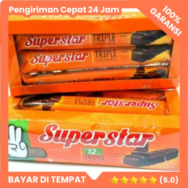 

Superstar Triple Chocolate 18gr isi 12 Wafer Coklat Roma Superstar Snack Hampers Rembang