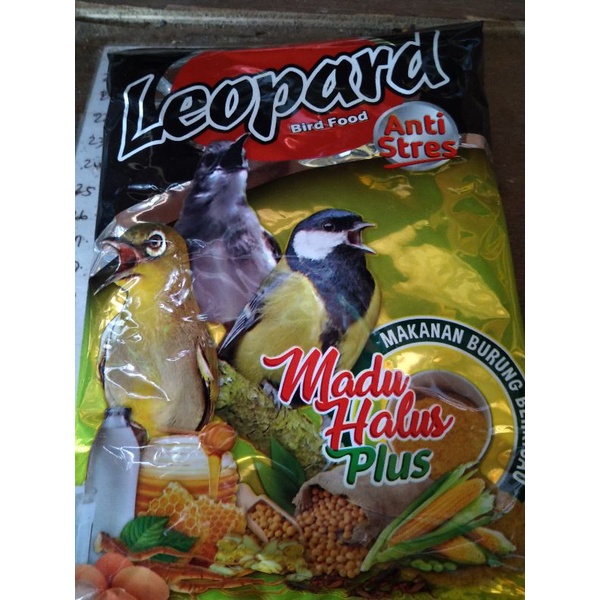 pur pakan burung leopard madu halus