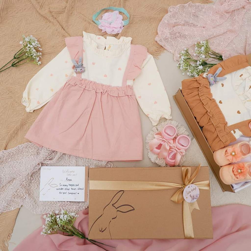LIO035 Girls Baby Hampers 0-12 months/ Hampers bayi newborn/ Kado bayi/ baby girl gift set-Cameron Pink