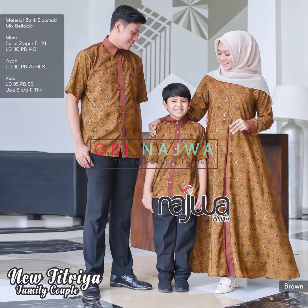 Fitriya Couple by Ori Najwa/ Kemeja dan Gamis Batik Ayah Ibu Anak