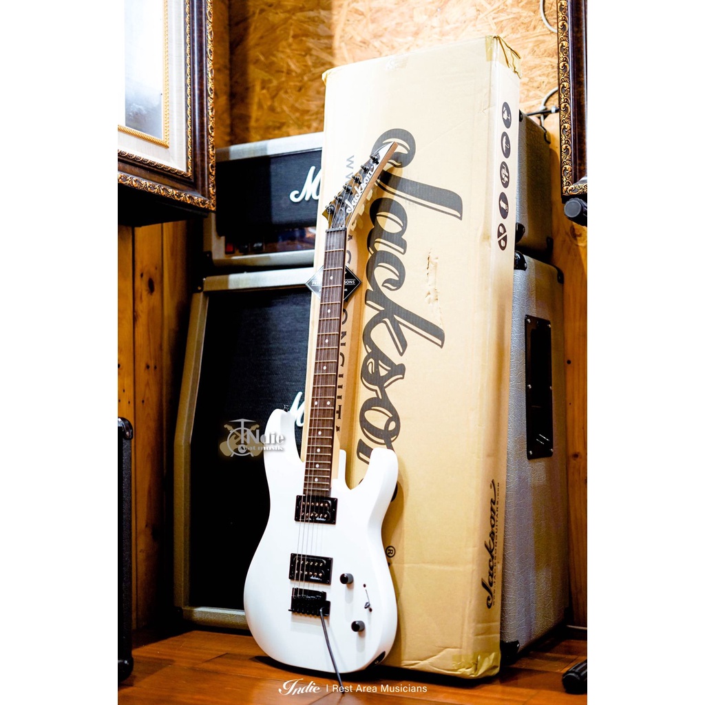 Gitar Elektrik Jackson JS Series Dinky JS11 Amaranth FB White