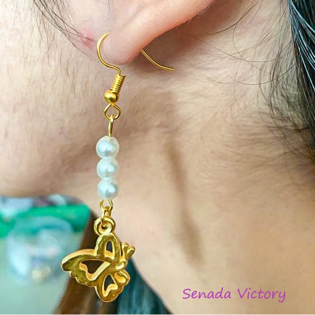 Senada Victory Anting Mutiara Juntai Kupu Kupu Aksesoris Wanita SVA083