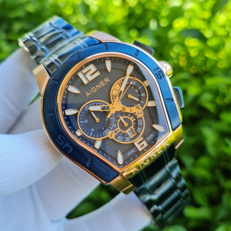 jam tangan pria  AIGNER PALERMO Premium batrai all stell