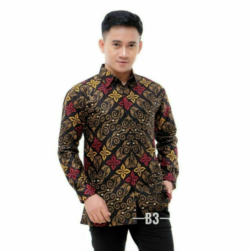 COUPLE BATIK TUNIK KEMEJA EMHABATIK BATIK TERLARIS top-Kemeja bintang abang