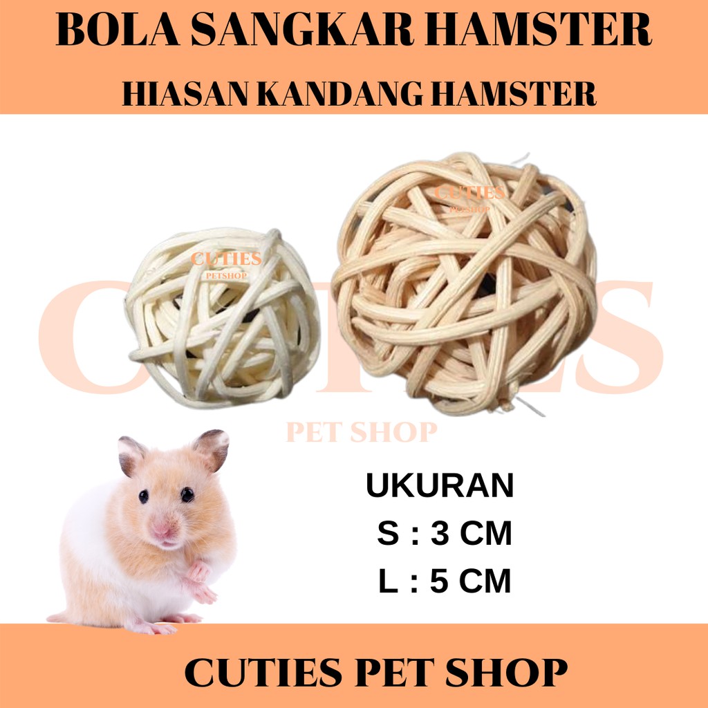 BOLA ROTAN KAYU SANGKAR HAMSTER HIASAN KANDANG HAMMY SIZE S DAN L AESTHETIC LUCU-1