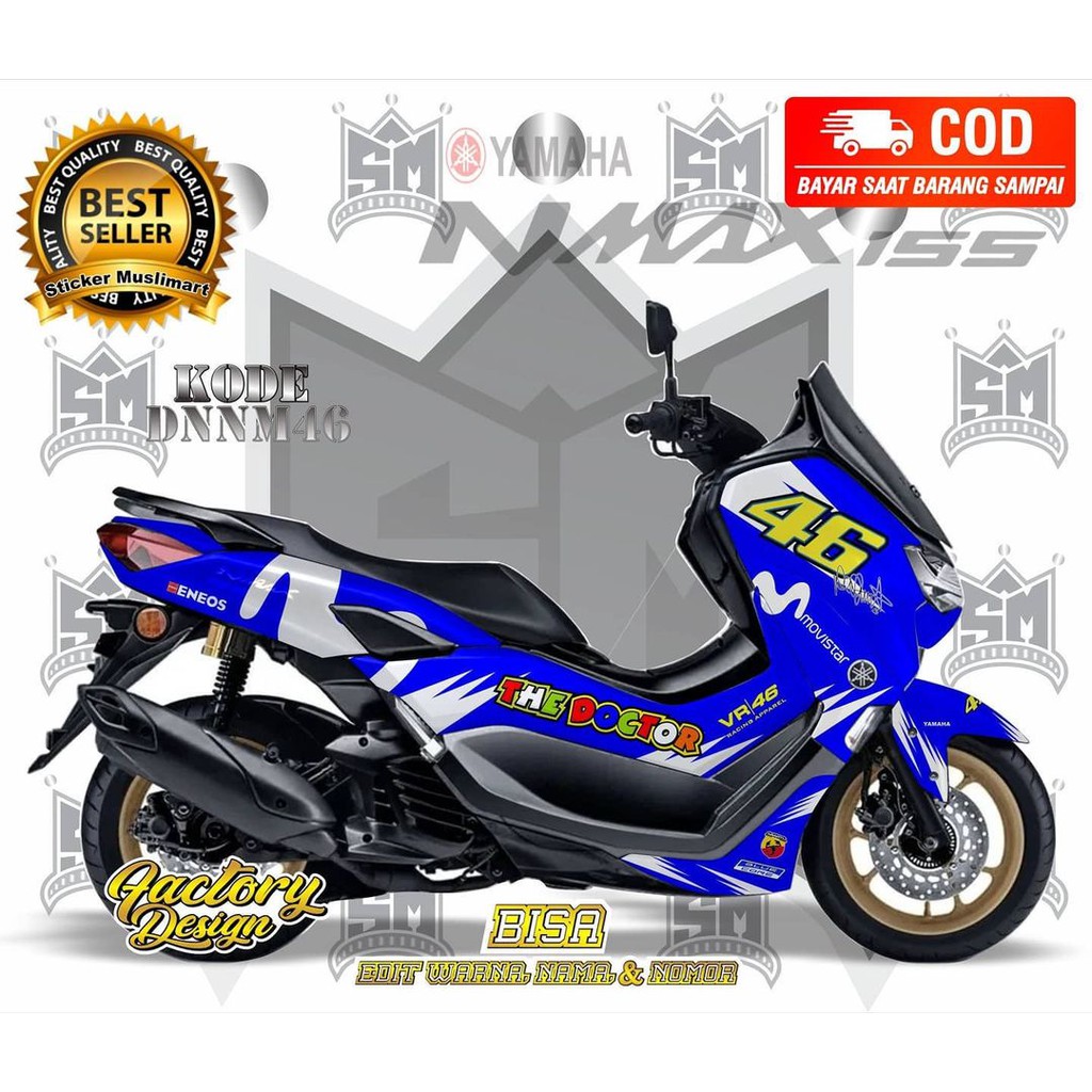 Sticker decal full body Yamaha Nmax Monster Energy Biru