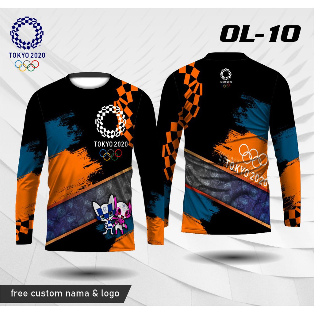 Kaos Jersey Olimpiade Tokyo 2020 Lengan Panjang