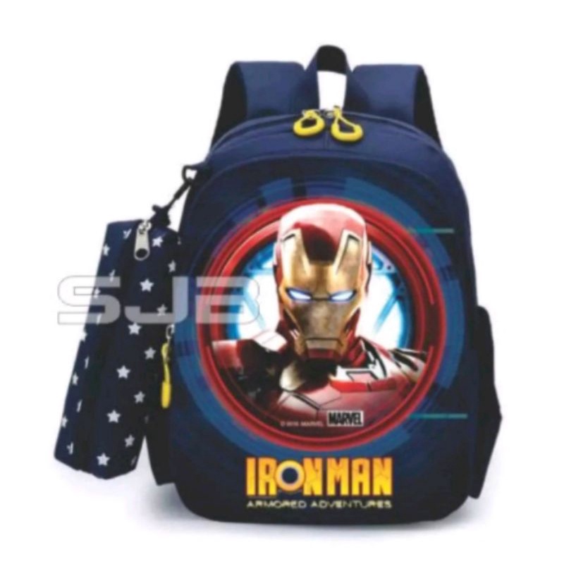 DAEYBAG-TAS RANSEL ANAK MOTIV FRINT IRONMAN LINGKARAN BULAT