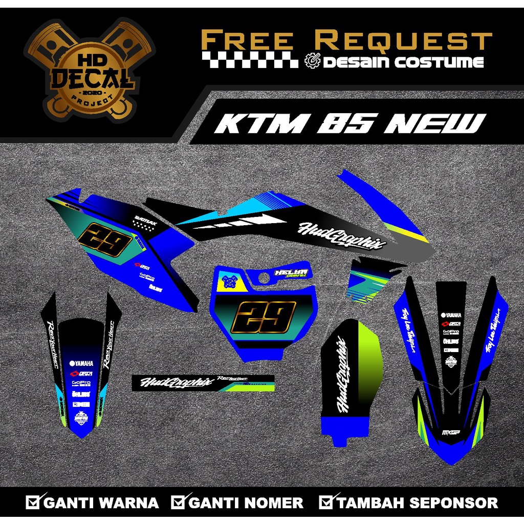 DECAL KTM 85 NEW DECAL KTM 85 2020 COSTUME DESIGN 01