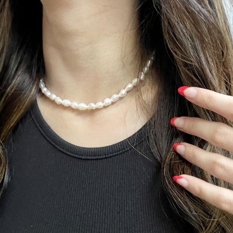 Freshwater pearl necklace/choker (kalung mutiara air tawar)