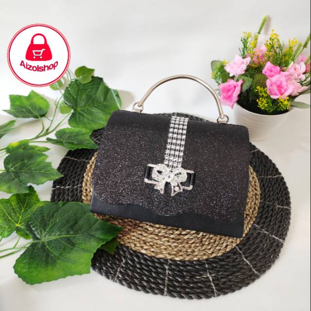 Tas pesta LALA FULL BLACK Tas kondangan clutch pesta tas pesta murah