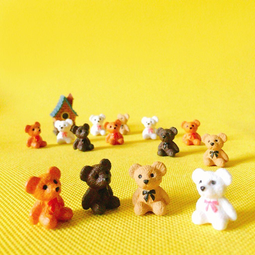 [Elegan] Mini Bears Patung Resin Menggemaskan Dekorasi Desktop Mini Taman Sukulen DIY Hadiah Anak Hiasan Kue