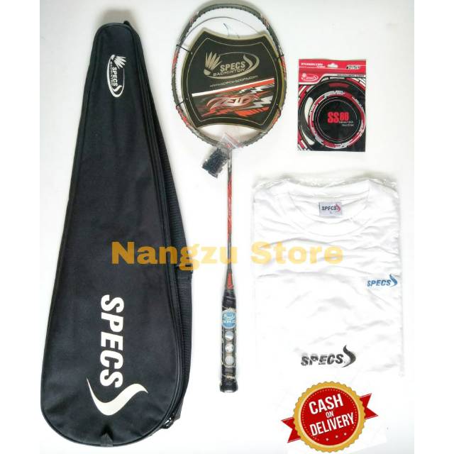 RAKET BADMINTON SPECS ZEUS ORI BONUS TAS GRIP KARET DAN KAOS