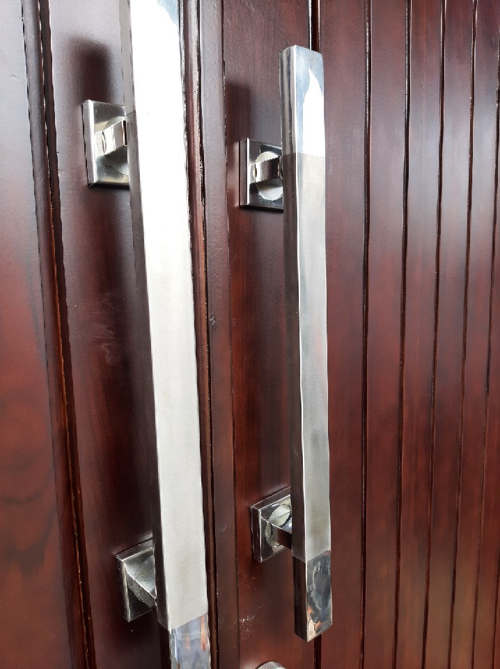 Handle Pintu Rumah Stainless Steel 10 X 20 X 25 / 33 / 45 Cm Coklat Natural , Marron , Dof